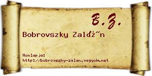 Bobrovszky Zalán névjegykártya